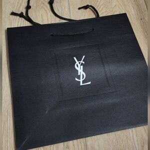 Ysl Silver Logo Yves Saint Laurent Black Luxury Shopping Gift Bag New